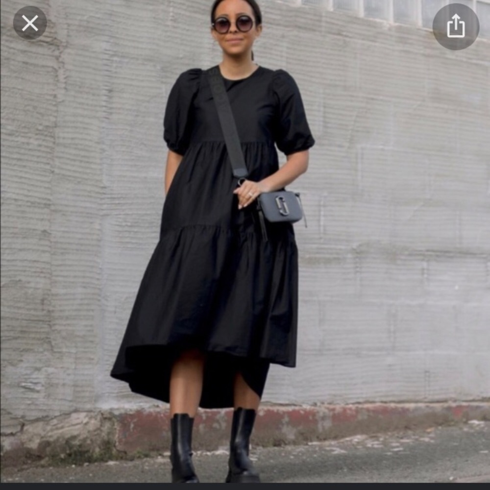 Zara tiered puff sleeve dress